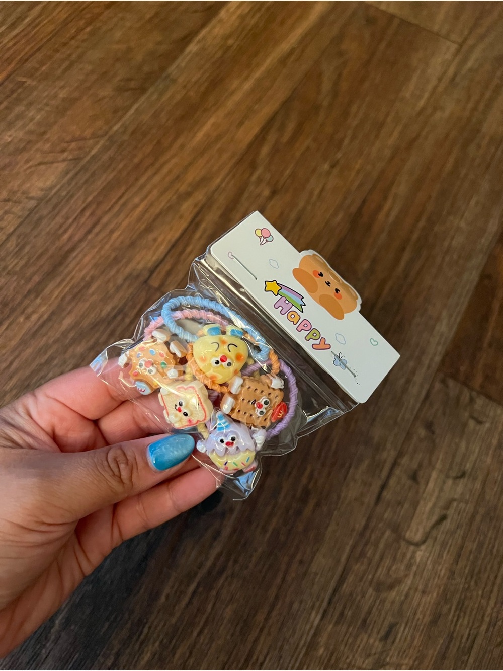 🍪🍩 5-Piece Snack Theme Hair Tie Set 🍞✨